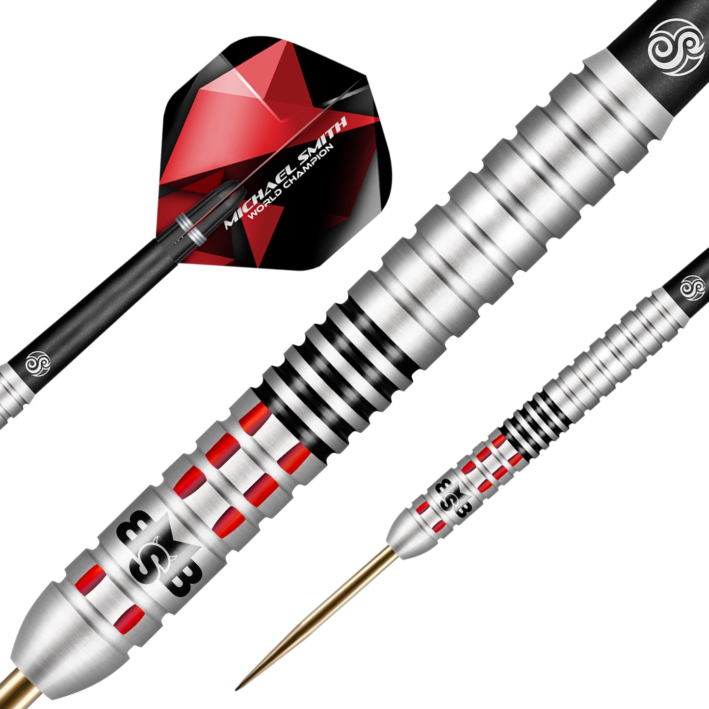 Shot Michael Smith Achieve Steel Tip Dart Set-90% Tungsten Barrels