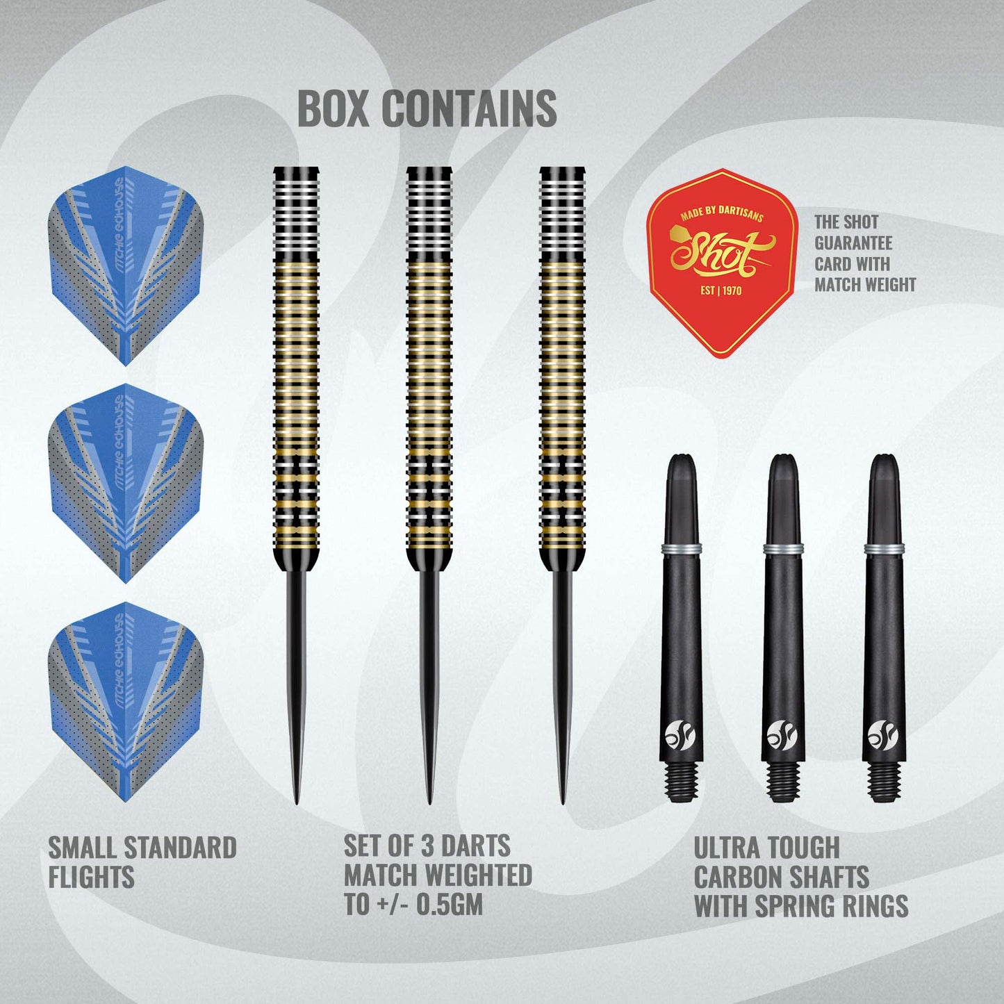 Shot Ritchie Edhouse Madhouse Steel Tip Dart Set-90% Tungsten Barrels
