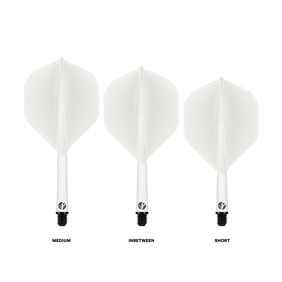 Shot Flight Deck - One Piece Dart Flight and Shaft System - White