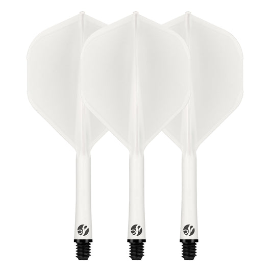 Shot Flight Deck - One Piece Dart Flight and Shaft System - White