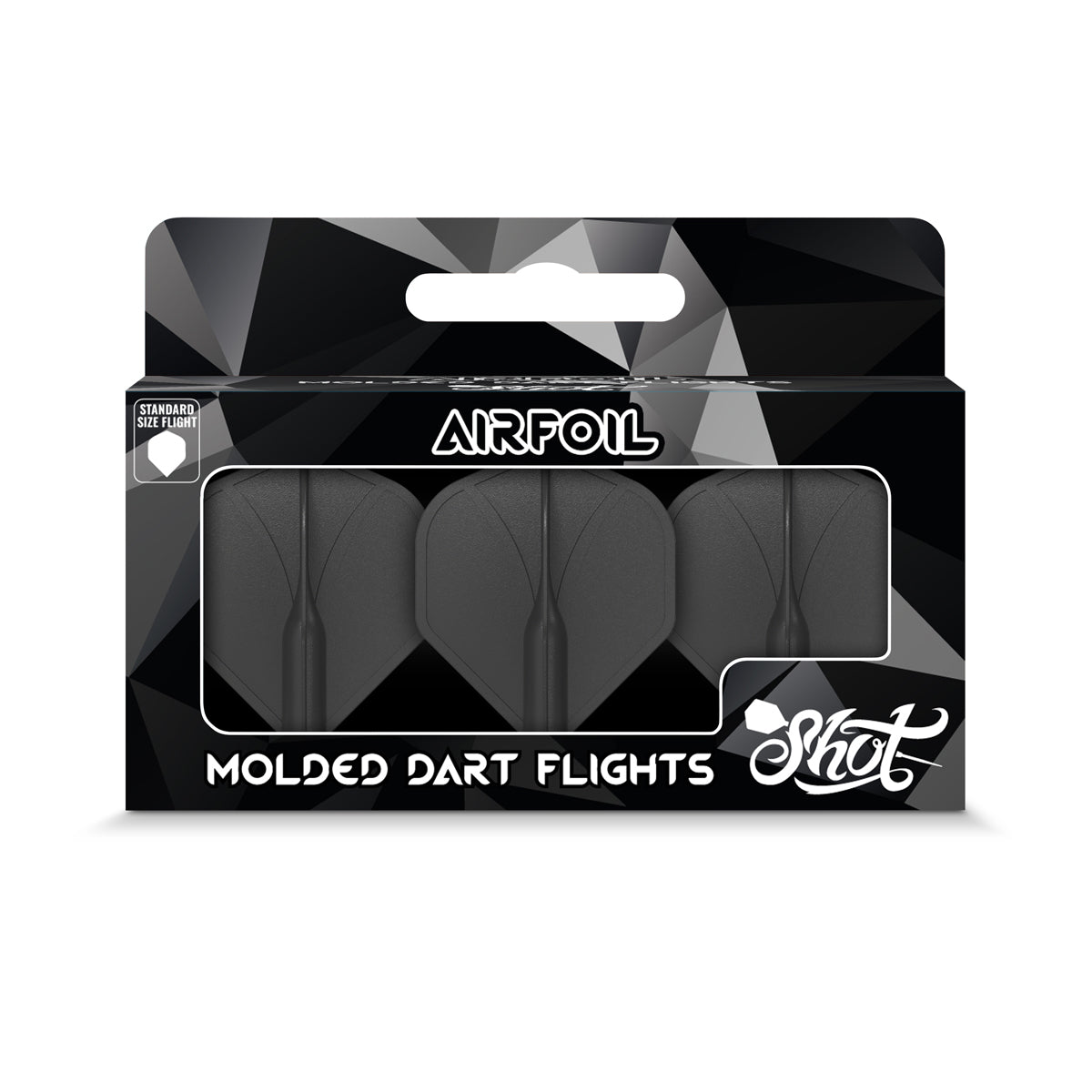 Shot Airfoil Molded Dart Flight Set - Black Standard