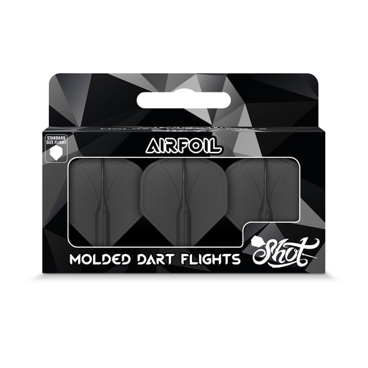 Shot Airfoil Molded Dart Flight Set - Black Standard