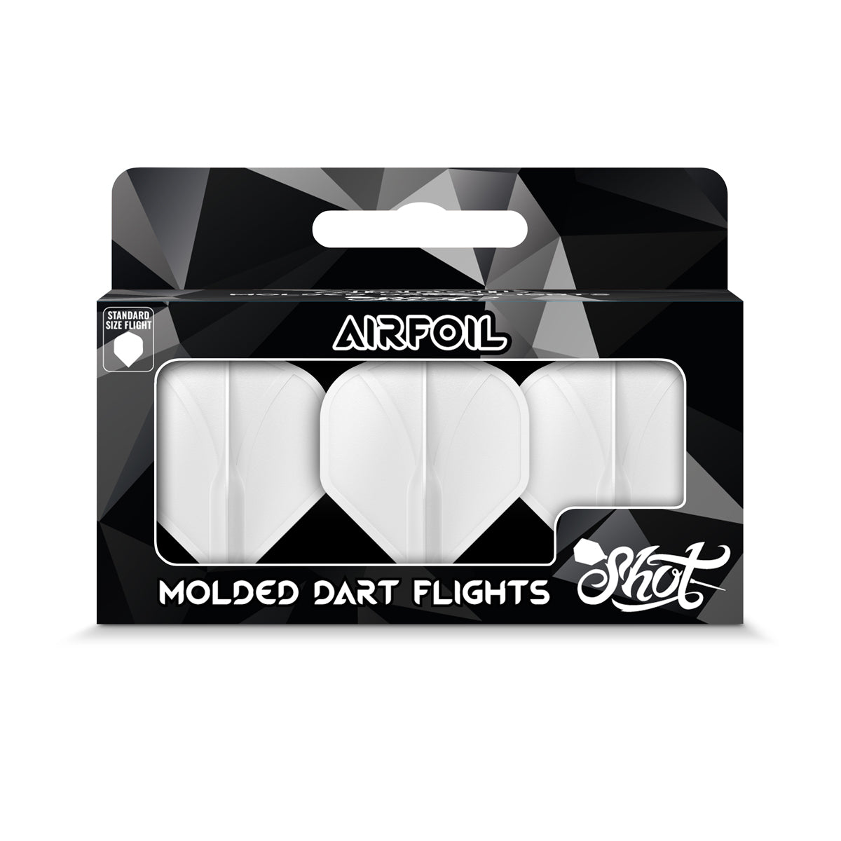 Shot Airfoil Molded Dart Flight Set - White Standard