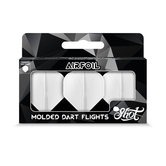 Shot Airfoil Molded Dart Flight Set - White Standard